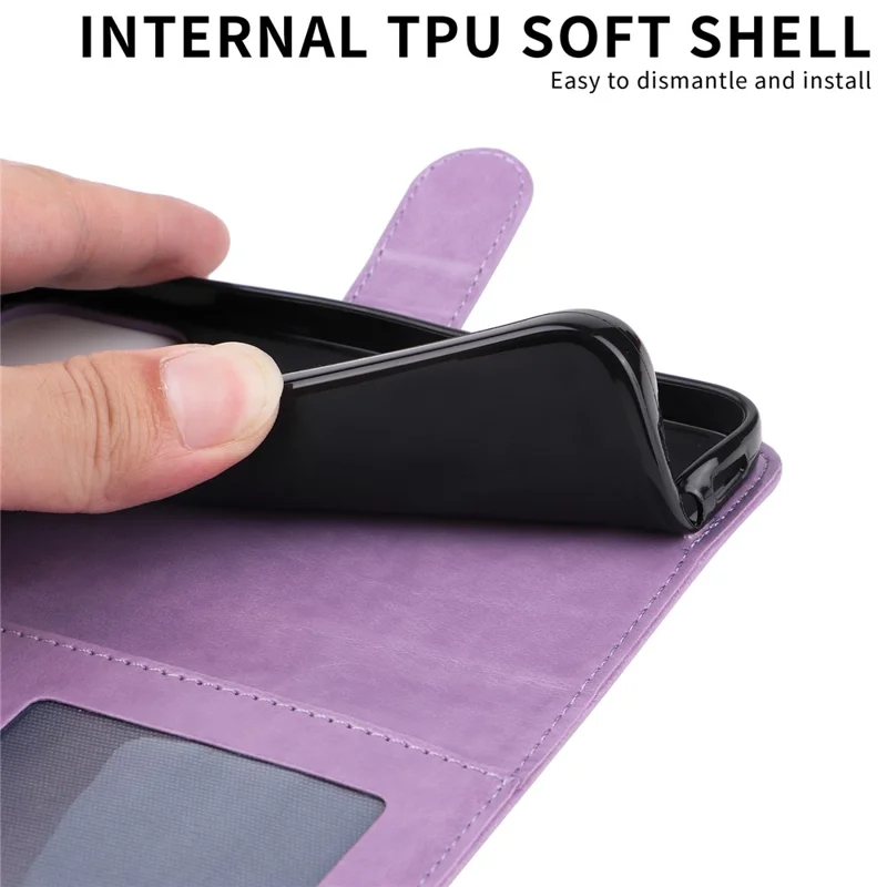 For Xiaomi Poco F7 Ultra 5G / Redmi K80 Pro 5G Case Sunflower Imprint Leather Wallet Phone Cover - Purple