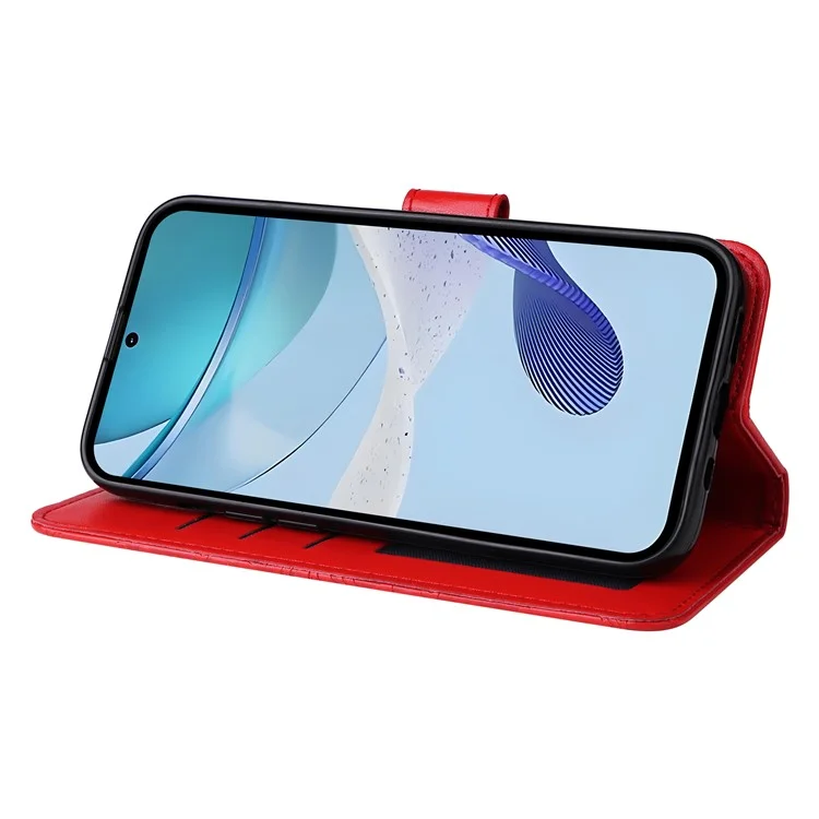 Cover a portafoglio in pelle con stampa di girasole per Realme C75 / 14x 5G - Rosso