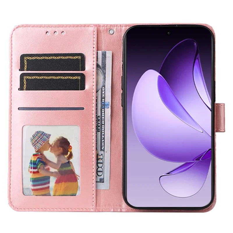 For Oppo Reno13 Pro 5G Case Sunflower Imprint Leather Wallet Phone Cover - Pink
