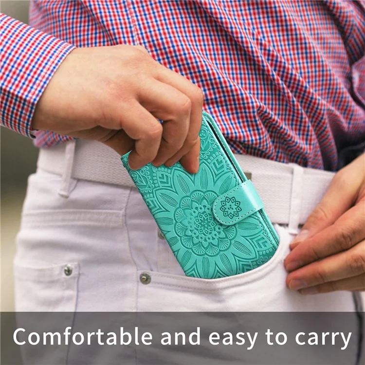 Étui Portefeuille pour OnePlus 13R 5G / Ace 5 5G / Ace 5 Pro 5G Housse de Téléphone en Cuir avec Motif Tournesol - Vert