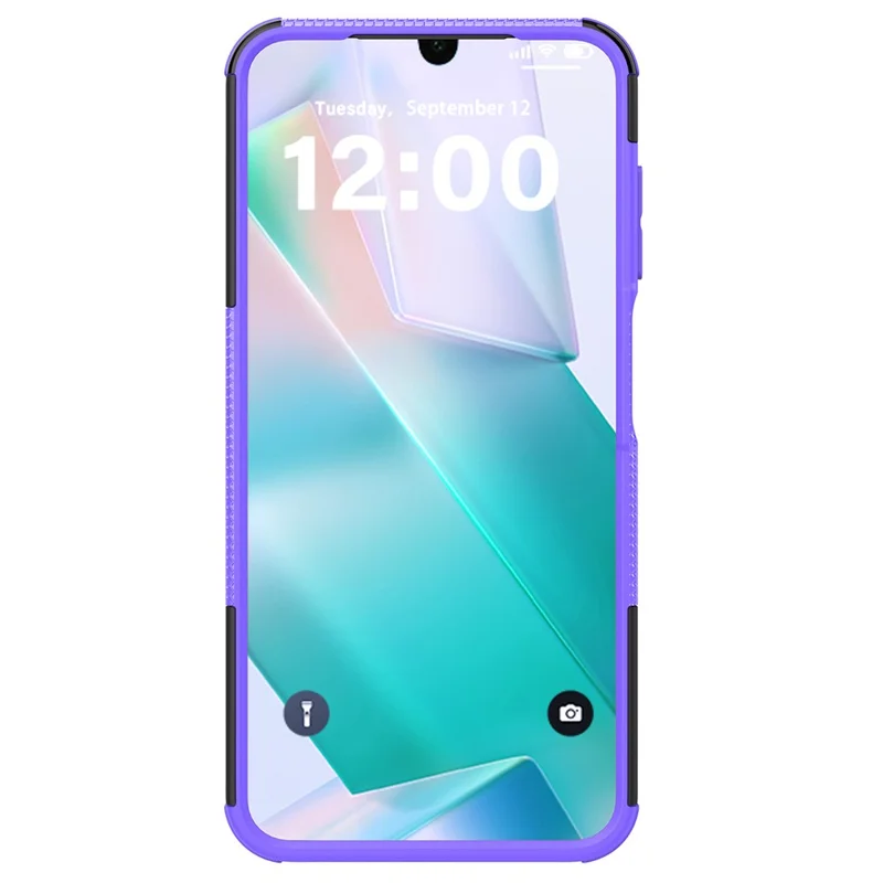 For Samsung Galaxy A26 5G Case Tyre Pattern Design PC + TPU Phone Cover with Kickstand - Purple