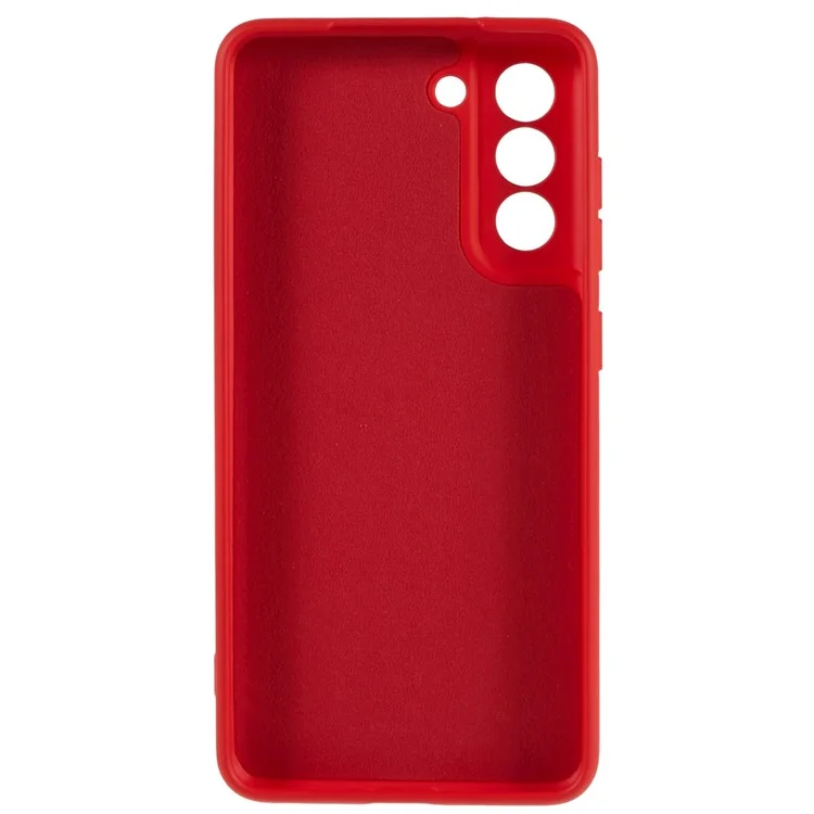 2.0mm Slim Phone Case for Samsung Galaxy S22 5G Protective TPU Cover Arc Edge Phone Back Case - Red