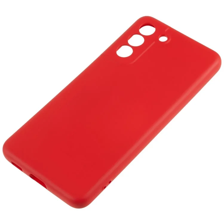 2.0mm Slim Phone Case for Samsung Galaxy S22 5G Protective TPU Cover Arc Edge Phone Back Case - Red