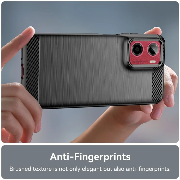 Cover Protettivo per Motorola Moto E15 4G / G05 4G con Texture in Fibra di Carbonio Spazzolata - Nero