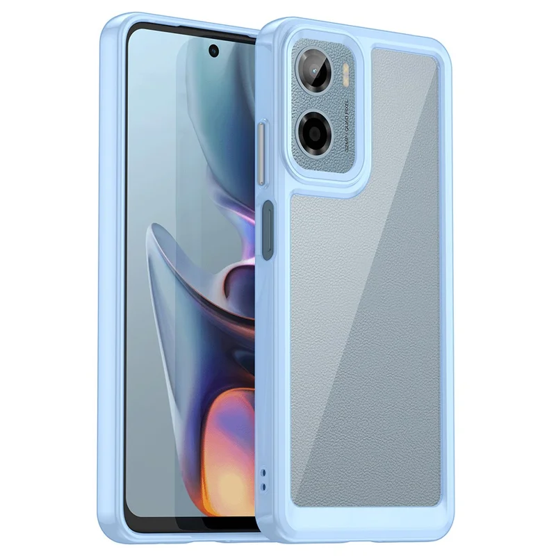 For Motorola Moto E15 4G / G05 4G Case TPU + Acrylic Protective Clear Phone Cover - Blue
