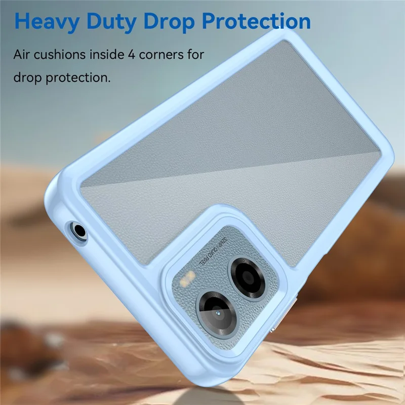 For Motorola Moto E15 4G / G05 4G Case TPU + Acrylic Protective Clear Phone Cover - Blue