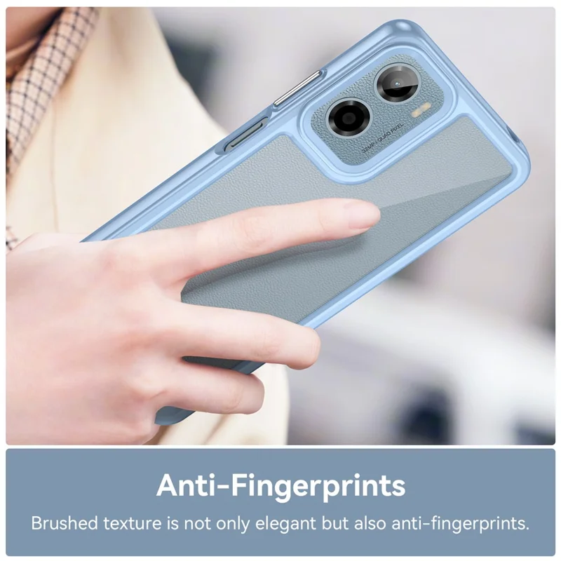 For Motorola Moto E15 4G / G05 4G Case TPU + Acrylic Protective Clear Phone Cover - Blue