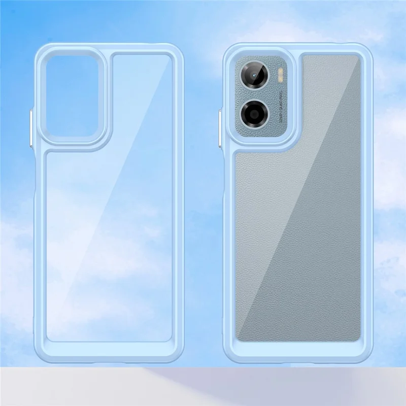 For Motorola Moto E15 4G / G05 4G Case TPU + Acrylic Protective Clear Phone Cover - Blue