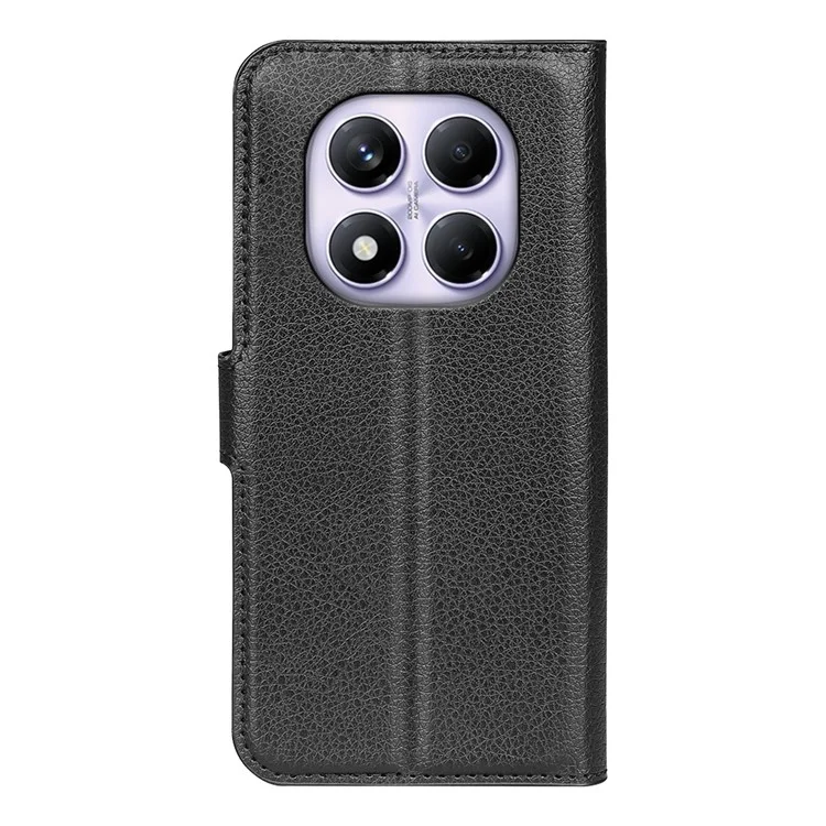 For Xiaomi Redmi Note 14 Pro 4G Case Litchi Texture Shockproof Leather Wallet Phone Cover - Black
