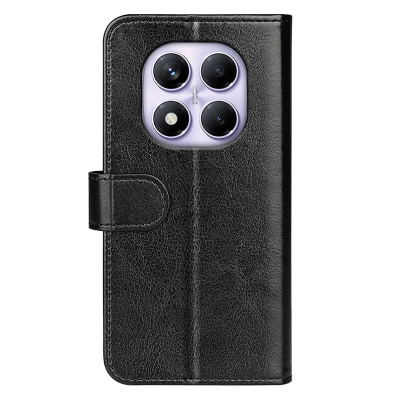 For Xiaomi Redmi Note 14 Pro 4G Wallet Case Crazy Horse Texture Stand Leather Phone Cover - Black