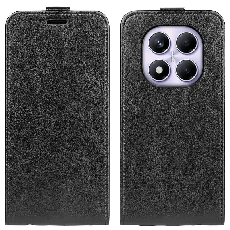 For Xiaomi Redmi Note 14 Pro 4G Case with Card Slots Vertical Flip Leather Phone Cover - Black