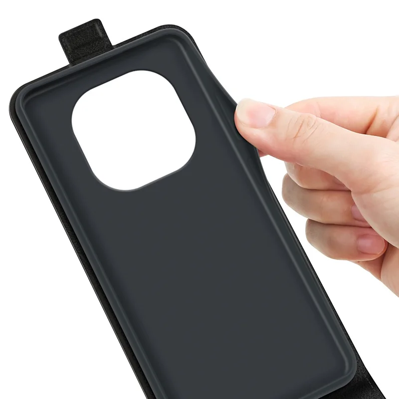 For Xiaomi Redmi Note 14 Pro 4G Case with Card Slots Vertical Flip Leather Phone Cover - Black