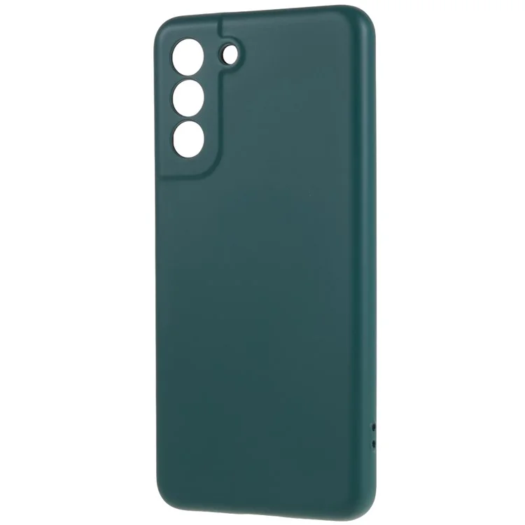 Funda delgada de 2,0 mm para Samsung Galaxy S21 4G/5G, funda a prueba de golpes, borde en arco, funda de TPU antibalas - Verde medianoche