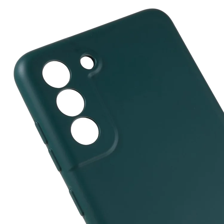Funda delgada de 2,0 mm para Samsung Galaxy S21 4G/5G, funda a prueba de golpes, borde en arco, funda de TPU antibalas - Verde medianoche