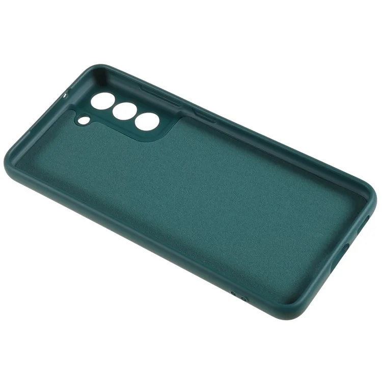 Funda delgada de 2,0 mm para Samsung Galaxy S21 4G/5G, funda a prueba de golpes, borde en arco, funda de TPU antibalas - Verde medianoche