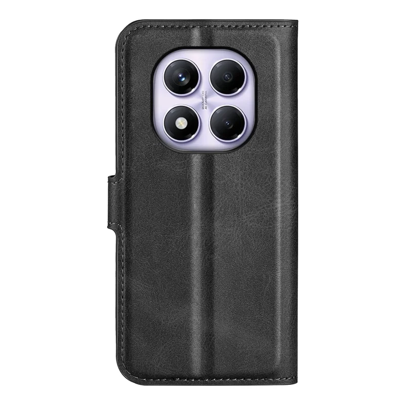 For Xiaomi Redmi Note 14 Pro 4G Stand Case Anti-Scratch Calf Texture Leather Phone Cover - Black