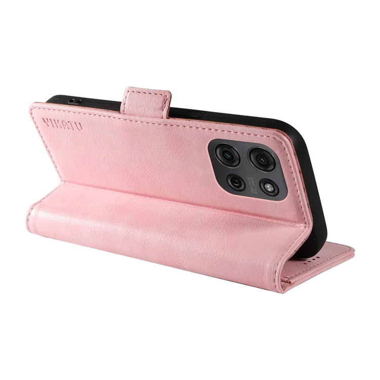 YIKATU YK-007 Cover in Pelle PU con Texture Effetto Cuoio per Motorola Moto G75 5G - Rosa