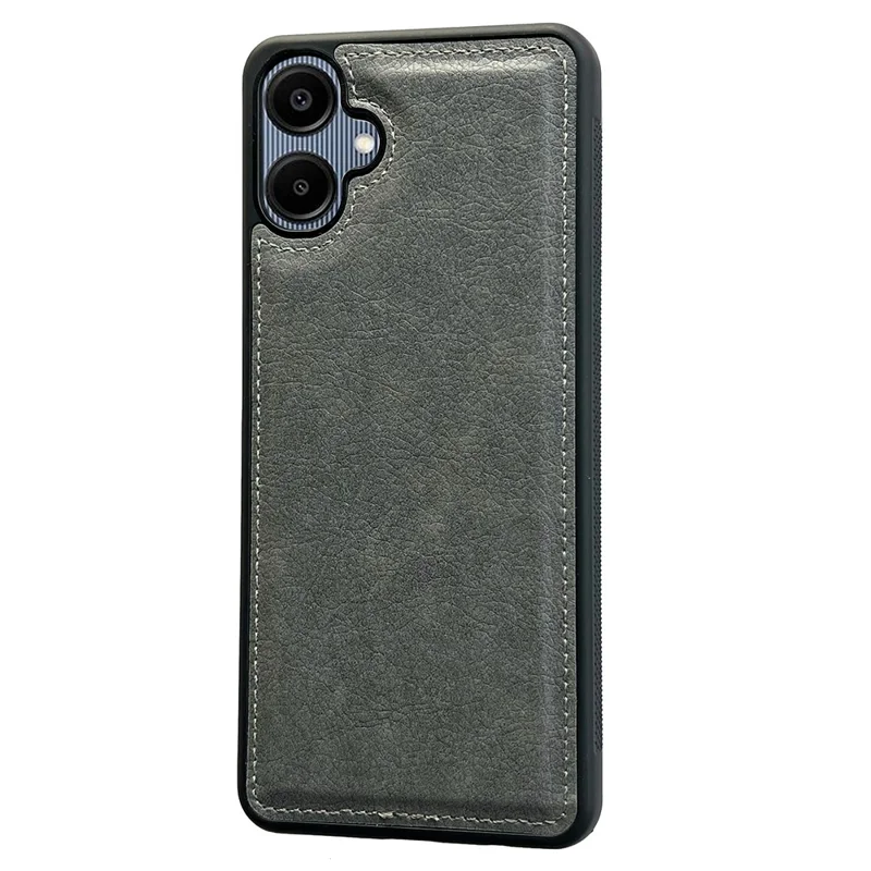 For Samsung Galaxy A06 4G Case Calf Texture PU Leather Anti Fingerprint Back Phone Cover - Grey