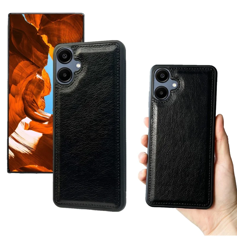 For Samsung Galaxy A06 5G / A06 4G Detachable Cover PU Leather 2 in 1 Magnetic Wallet Phone Case - Black