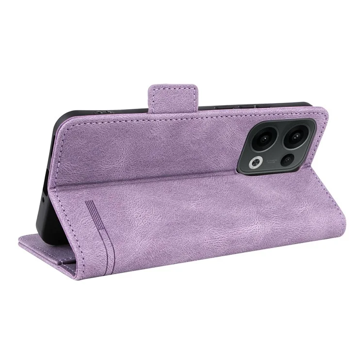 Capa de carteira de couro com decoração de hardware para Oppo Reno13 Pro 5G - Roxo