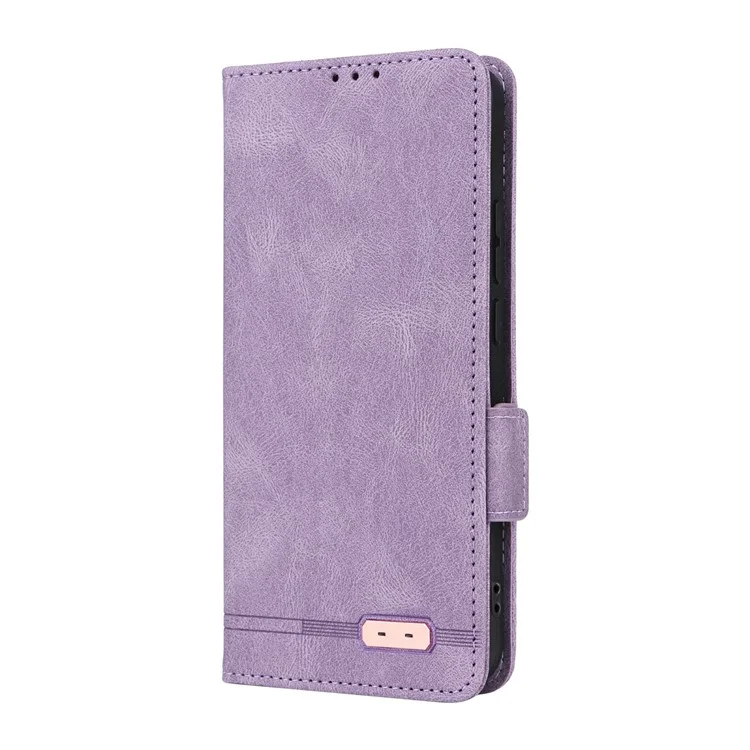 Capa de carteira de couro com decoração de hardware para Oppo Reno13 Pro 5G - Roxo