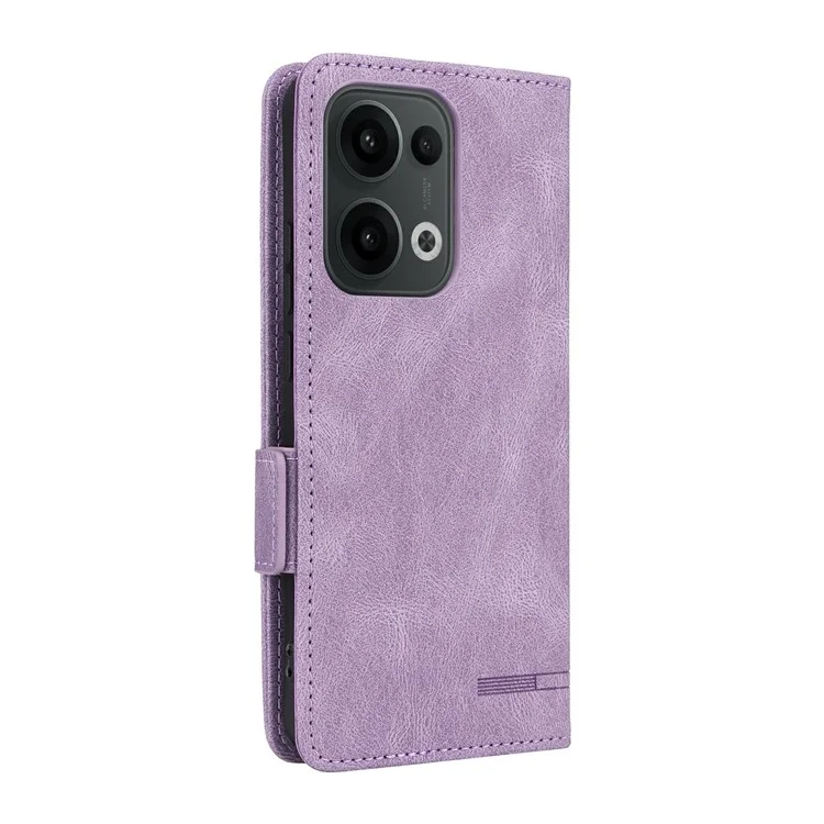 Capa de carteira de couro com decoração de hardware para Oppo Reno13 Pro 5G - Roxo