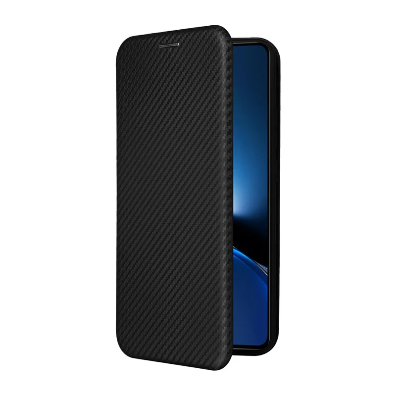 Funda de Fibra de Carbono para Xiaomi Redmi Turbo 4 5G / Poco X7 Pro 5G - Cuero PU Antigolpes con Textura - Color Negro