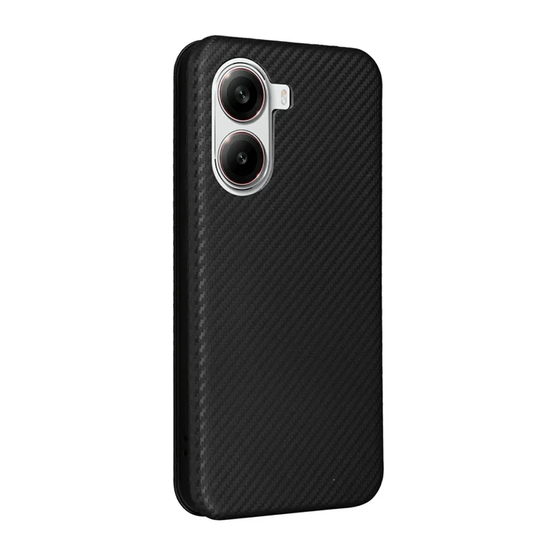 Funda de Fibra de Carbono para Xiaomi Redmi Turbo 4 5G / Poco X7 Pro 5G - Cuero PU Antigolpes con Textura - Color Negro