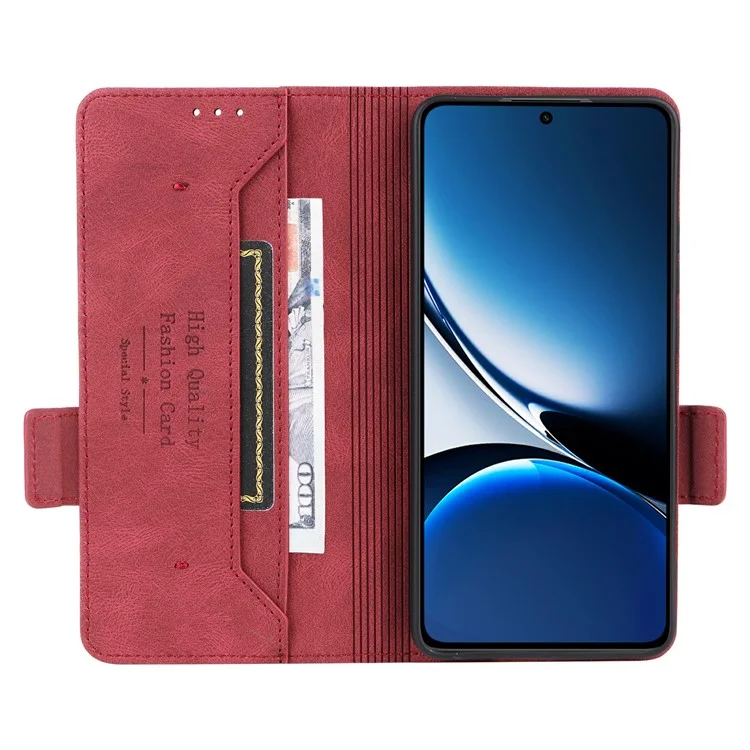 Phone Case for Xiaomi Redmi Turbo 4 5G / Poco X7 Pro 5G Leather Wallet Flip Cover with Hardware Decor - Rose