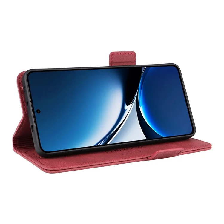 Phone Case for Xiaomi Redmi Turbo 4 5G / Poco X7 Pro 5G Leather Wallet Flip Cover with Hardware Decor - Rose