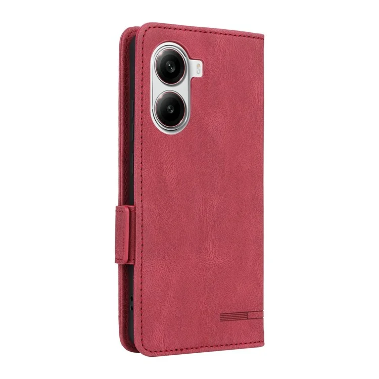 Phone Case for Xiaomi Redmi Turbo 4 5G / Poco X7 Pro 5G Leather Wallet Flip Cover with Hardware Decor - Rose