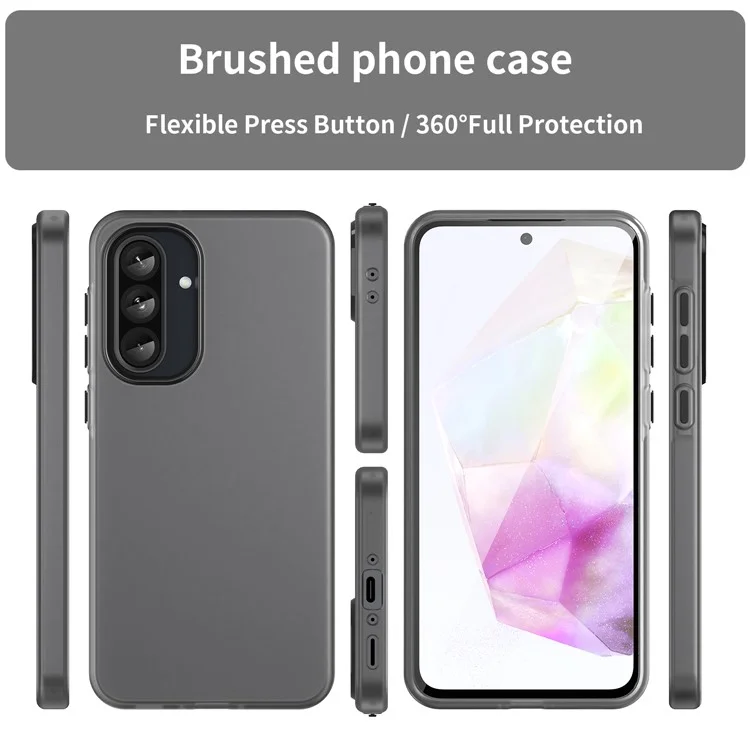 Cover per Samsung Galaxy A36 5G / A56 5G in TPU + PC - Design Opaco Trasparente - Nero