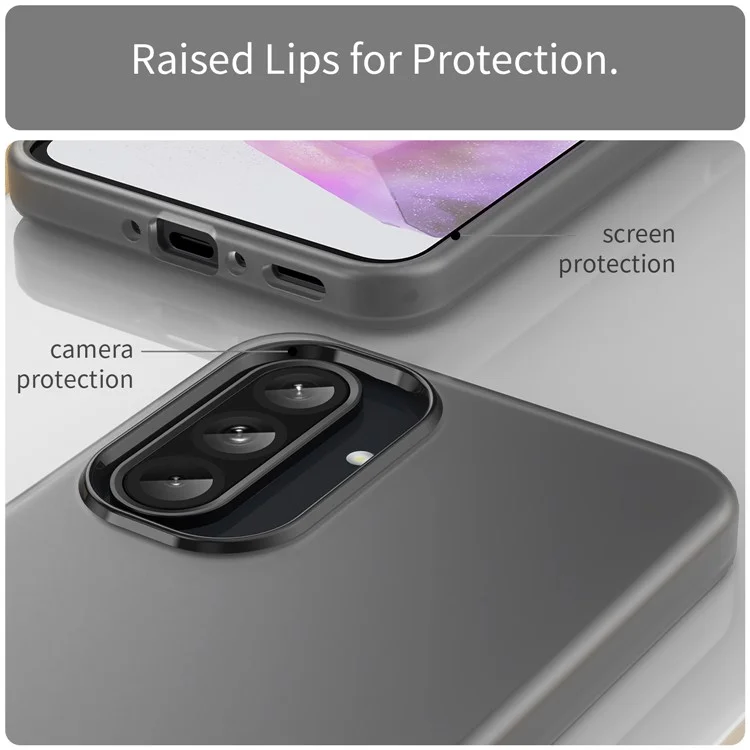 Cover per Samsung Galaxy A36 5G / A56 5G in TPU + PC - Design Opaco Trasparente - Nero