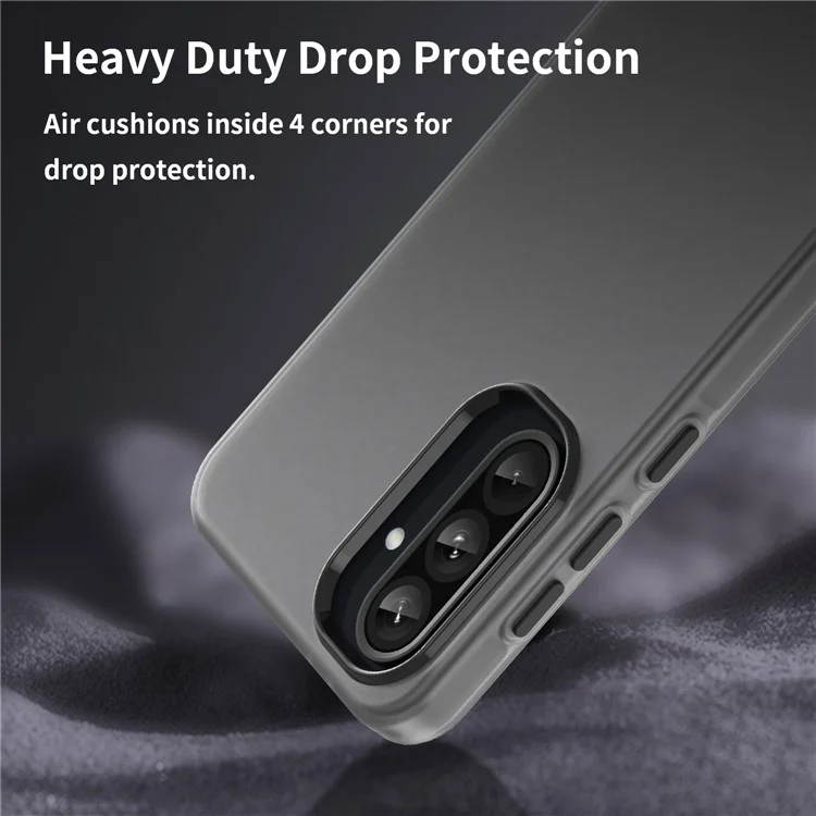Cover per Samsung Galaxy A36 5G / A56 5G in TPU + PC - Design Opaco Trasparente - Nero