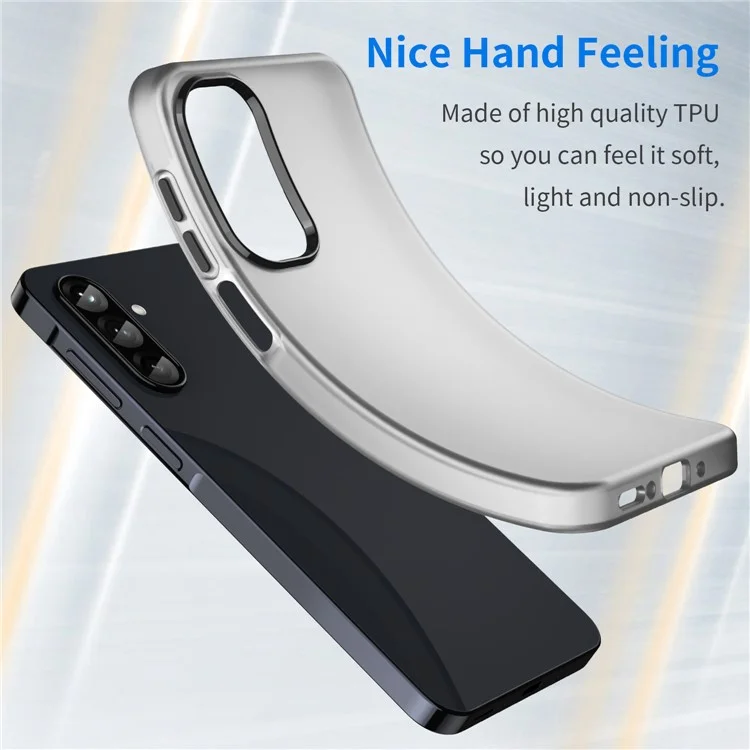 Para Samsung Galaxy A26 5G Funda TPU + PC Cubierta Trasera del Teléfono Diseño Mate Translúcido - Negro