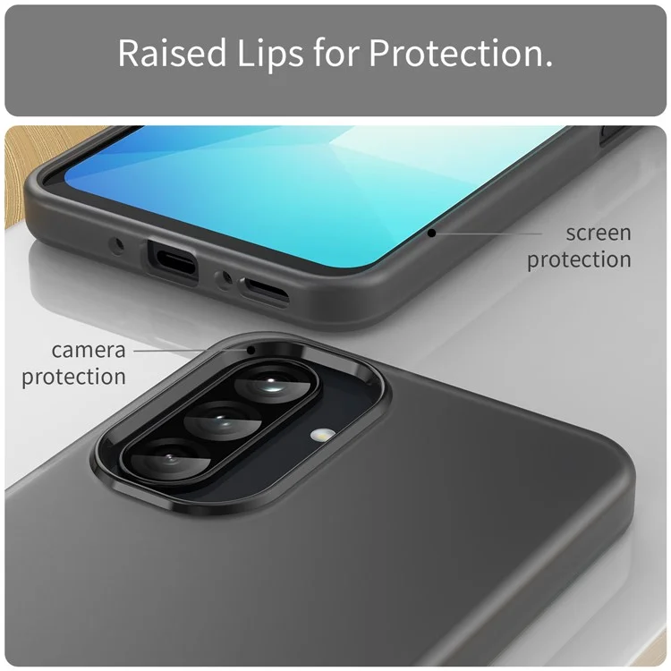Para Samsung Galaxy A26 5G Funda TPU + PC Cubierta Trasera del Teléfono Diseño Mate Translúcido - Negro