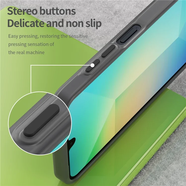 Para Samsung Galaxy A26 5G Funda TPU + PC Cubierta Trasera del Teléfono Diseño Mate Translúcido - Negro