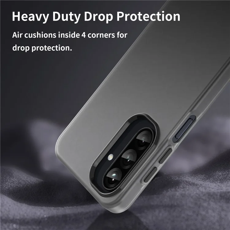 Para Samsung Galaxy A26 5G Funda TPU + PC Cubierta Trasera del Teléfono Diseño Mate Translúcido - Negro