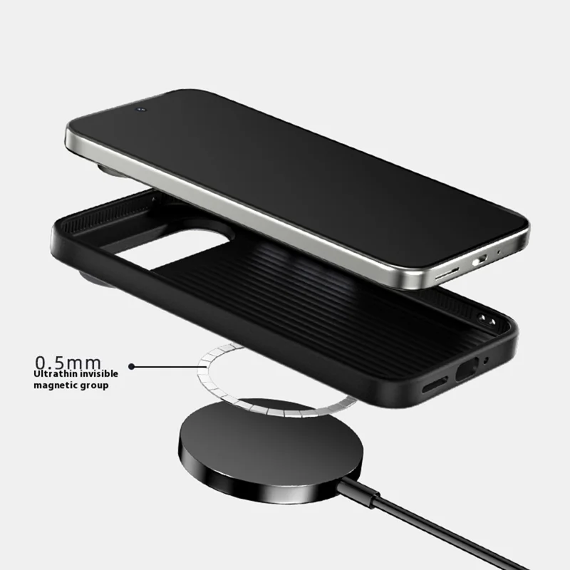 ABEEL Para Google Pixel 9 Pro / Funda Pixel 9 Compatible con MagSafe Micro-Grabado PC TPU Aleación de Aluminio Funda de Cuero para Móvil