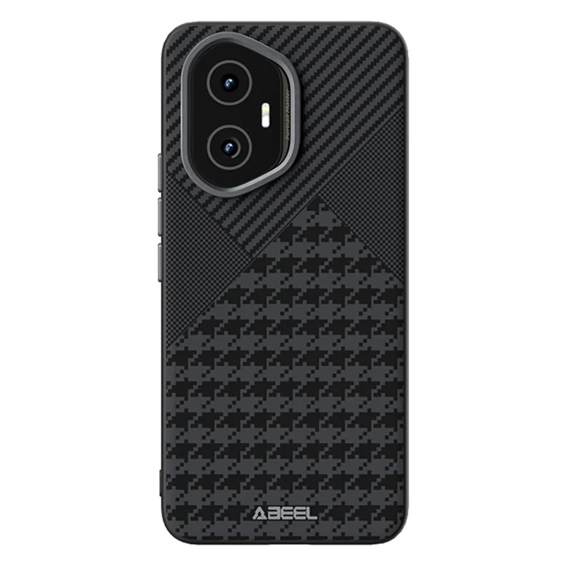 ABEEL voor Honor 300 hoesje compatibel met MagSafe Micro-Embossing PC TPU aluminiumlegering lederen telefoonhoes