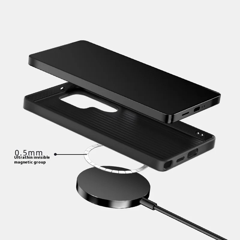 ABEEL For Samsung Galaxy S25 Ultra Magnetic Case Micro-Embossing PC TPU Aluminum Alloy Leather Phone Cover