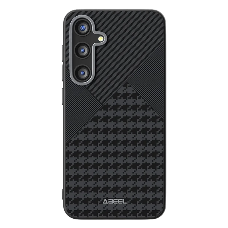 ABEEL For Samsung Galaxy S25 Case Magnetic Case Micro-Embossing PC TPU Aluminum Alloy Leather Phone Cover