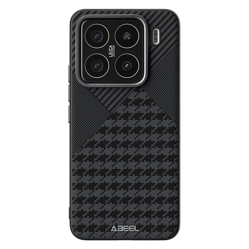 ABEEL For Xiaomi 15 Case Compatible with MagSafe Micro-Embossing PC TPU Aluminum Alloy Leather Phone Cover