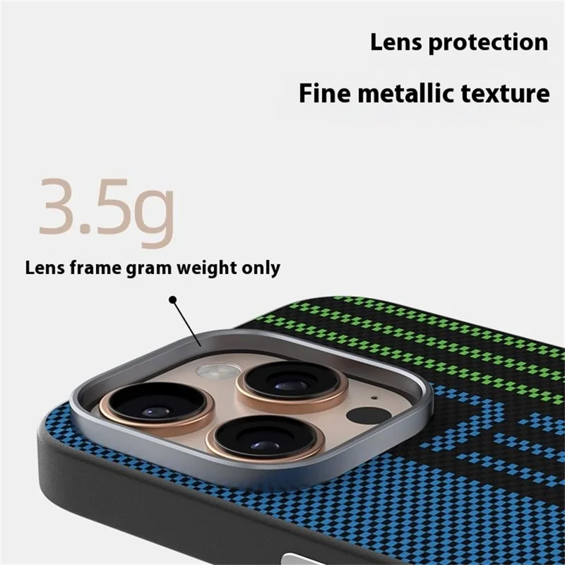 ABEEL For iPhone 16 Pro Max Case Compatible with MagSafe Micro-Embossing 6D Printed PC TPU Aluminum Alloy Leather Phone Cover - Outstanding No. 1