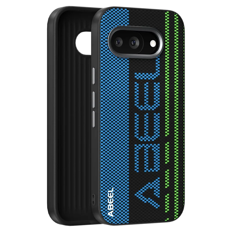 ABEEL For Google Pixel 9a Magnetic Case Micro-Embossing 6D Printed PC TPU Aluminum Alloy Leather Phone Cover - Outstanding No. 1