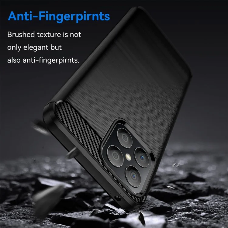 For Honor X8 4G 4G TPU Handyhülle Kohlefaser-Struktur Gebürstete stoßfeste Hülle Verschleißfeste Handyhülle - Schwarz