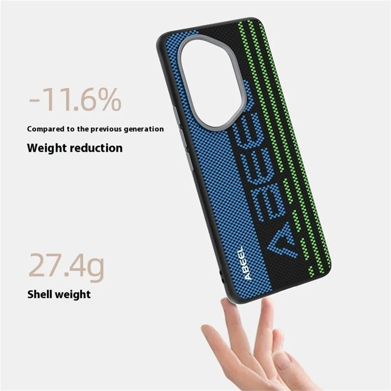 ABEEL For Honor 300 Magnetic Case Micro-Embossing 6D Printed PC TPU Aluminum Alloy Leather Phone Cover - Outstanding No. 1