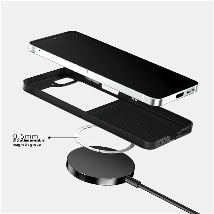 ABEEL For Samsung Galaxy Z Flip6 5G Case Compatible with MagSafe Printed PC TPU Aluminum Alloy Leather Phone Cover - Outstanding No. 4