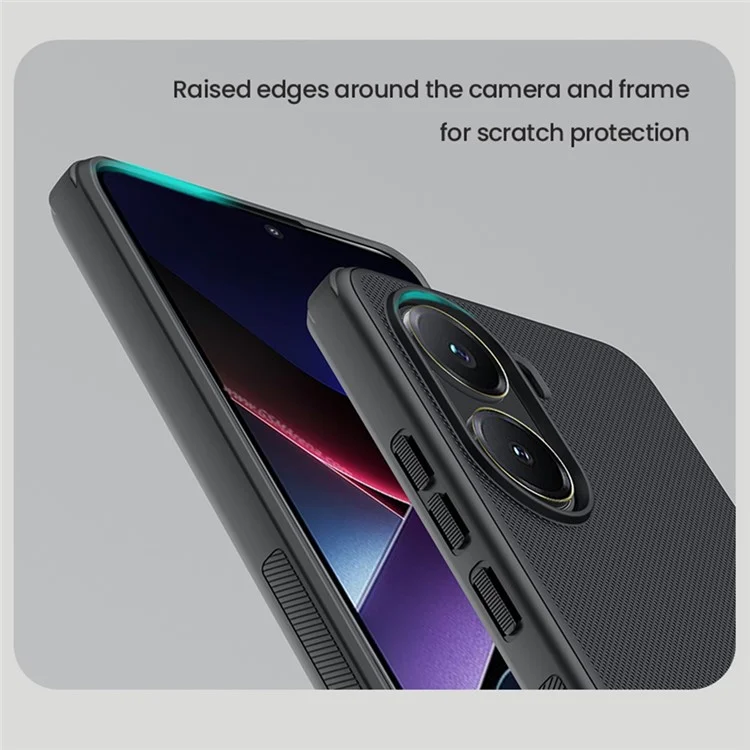 NILLKIN Frosted Shield Pro For Xiaomi Poco X7 Pro 5G Case Matte PC + TPU Phone Cover - Black