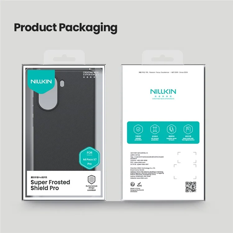 NILLKIN Frosted Shield Pro For Xiaomi Poco X7 Pro 5G Case Matte PC + TPU Phone Cover - Black